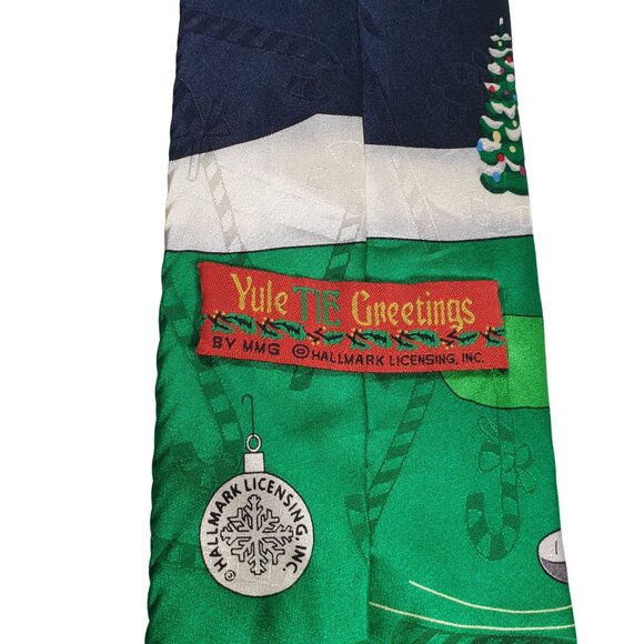 Yule Tie Greetings Hallmark Men Necktie Tie Golfing Santa Holiday Christmas Gift - Picture 5 of 6